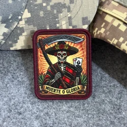 Parche Táctico Mexican Reaper Muerte o Gloria As Picas – Cierre Velcro