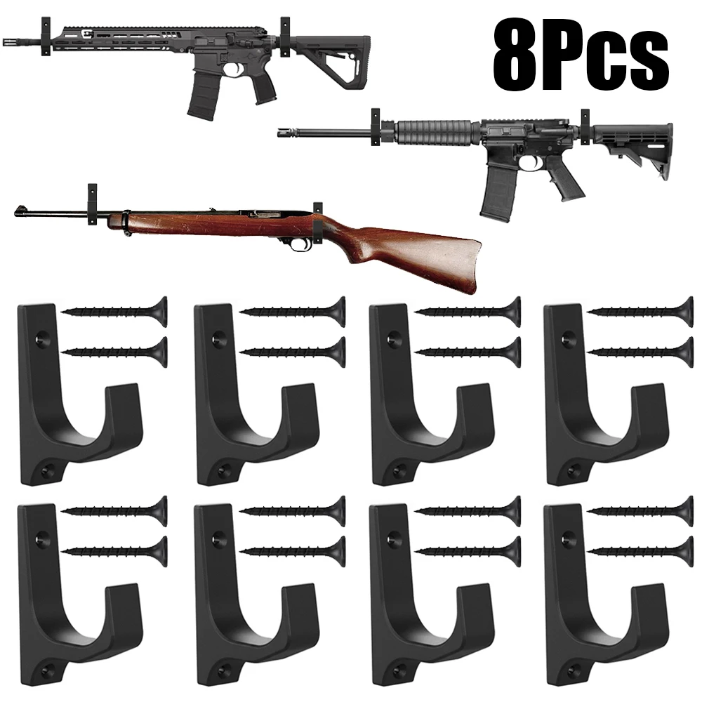 Soporte de pared horizontal rifles: ganchos exhibición escopetas caza - imagen 4