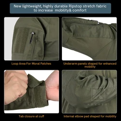 KRYDEX G4 Combat Shirt – Camisa táctica Ranger con coderas