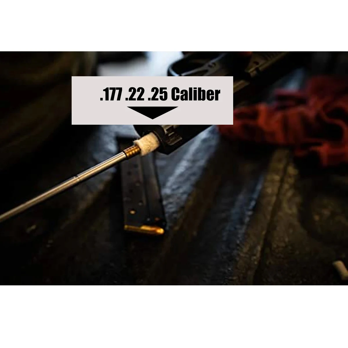 Kit limpieza calibres .177, .22 y .25 con perlas de fieltro