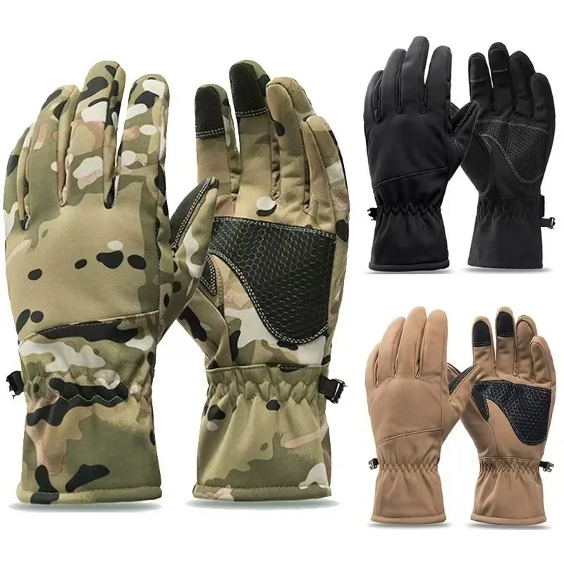 Guantes tácticos invierno impermeables camuflaje pantalla táctil