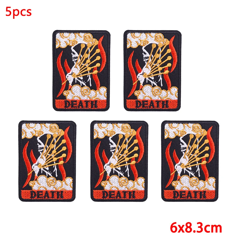 Parche bordado punk tarot para planchar calavera Hip Hop - imagen 2