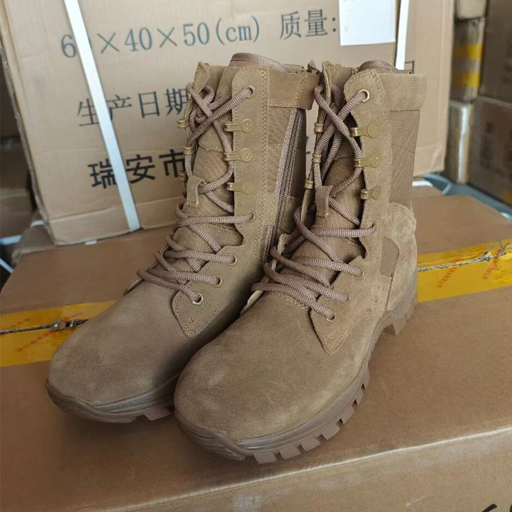 Botas tácticas impermeables con cremallera lateral, anti-perforación