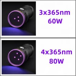 Linterna UV de potencia recargable USB: detección de billetes y manchas