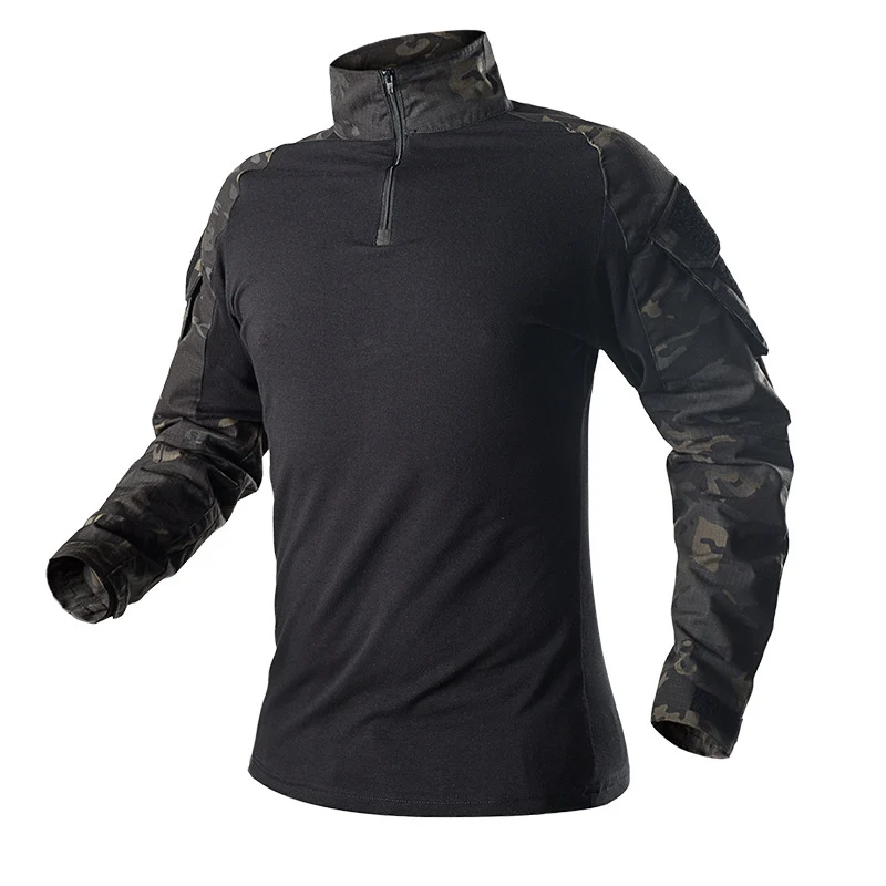 Camiseta táctica manga larga cremallera algodón camuflaje - imagen 3
