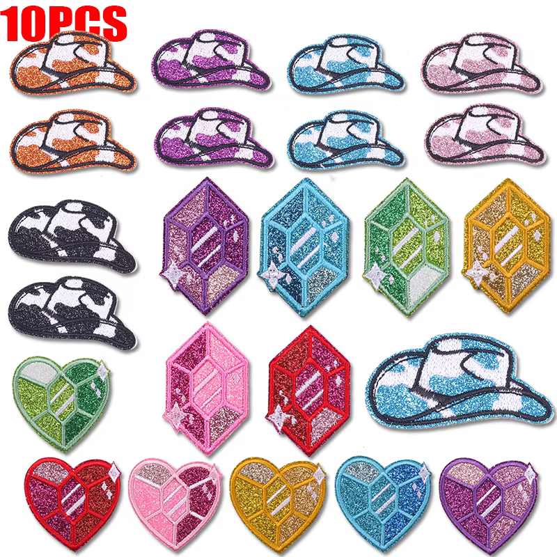 Parche termoadhesivo bordado corazón diamantes – Estilo vaquero occidental - imagen 3