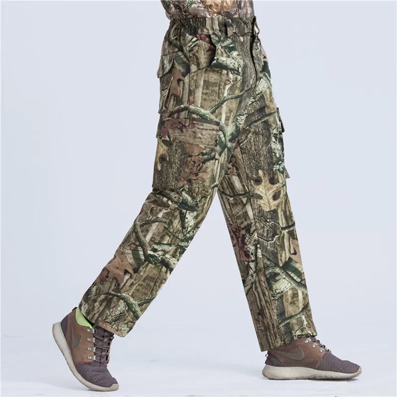 Pantalones camuflaje algodón transpirable para caza y pesca