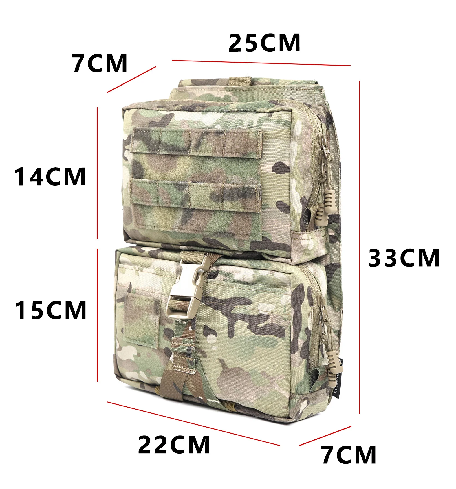 Detalle del material resistente de la mochila táctica