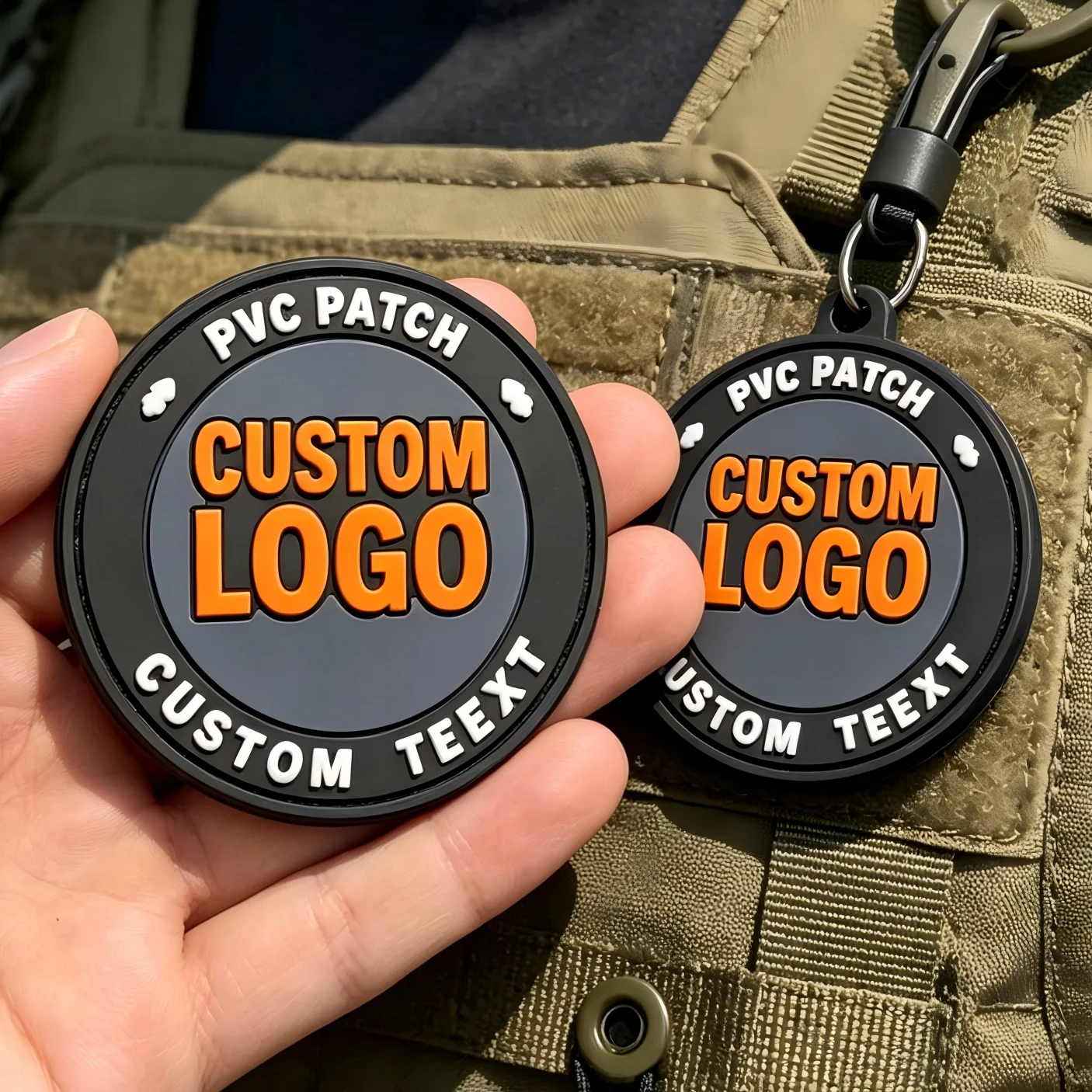 Parche táctico termoadhesivo 3D silicona PVC con logo velcro - imagen 4