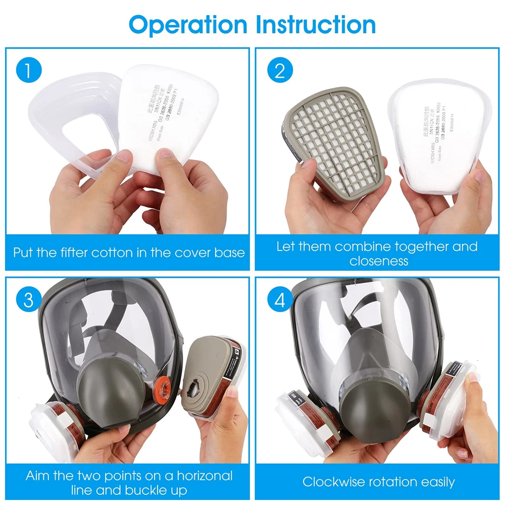 Máscara antigás química de filtro facial completo para polvo - imagen 4
