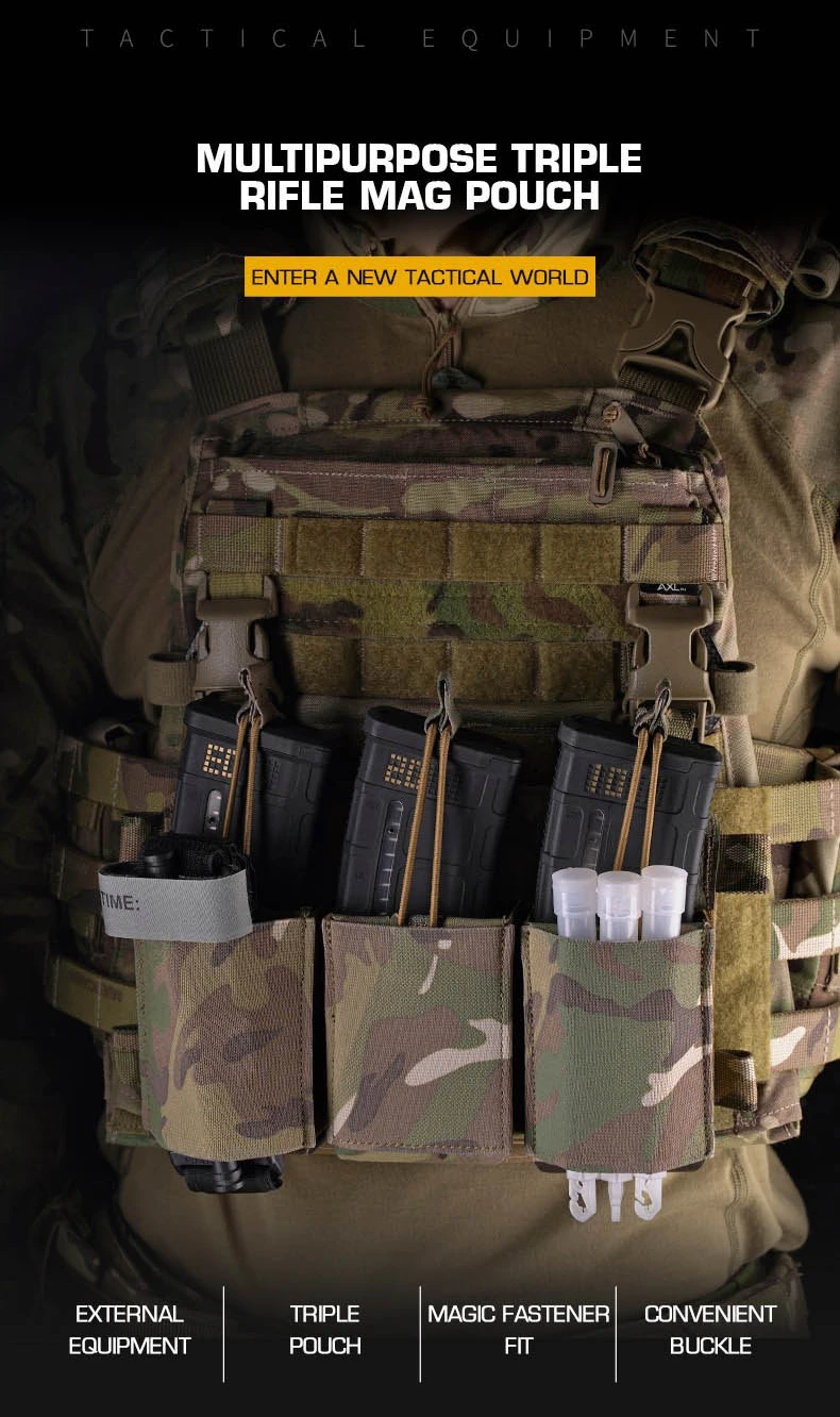 Bolsa táctica triple mag vista frontal