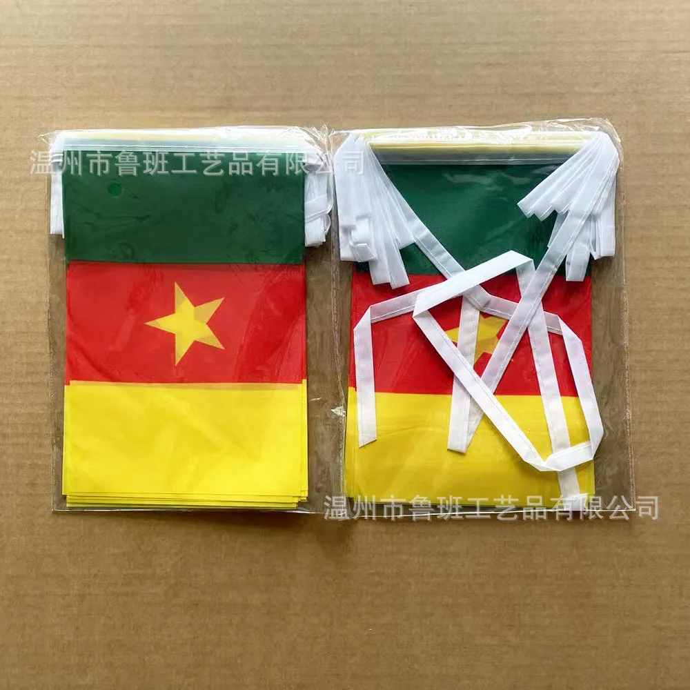 Bandera de cuerda Camerún en poliéster para decoración y festivo