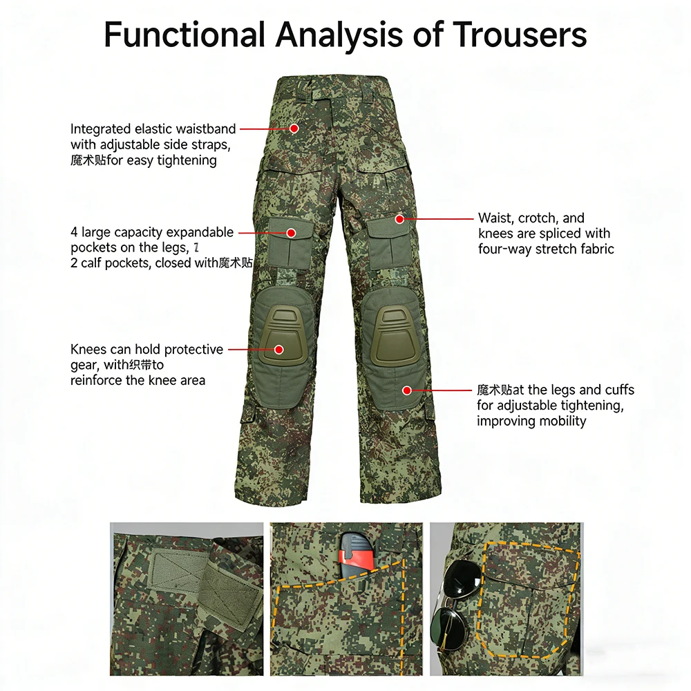 G3 Uniforme táctico Frog Suit tres piezas camuflaje ruso impermeable - imagen 2