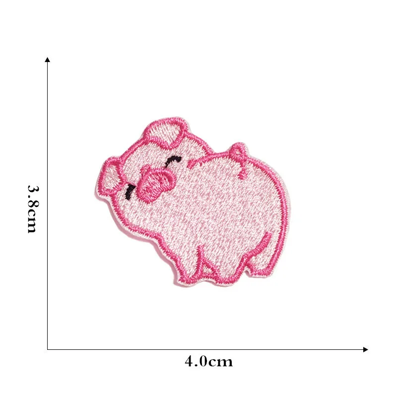 Detalle del aplique cerdito termoadhesivo