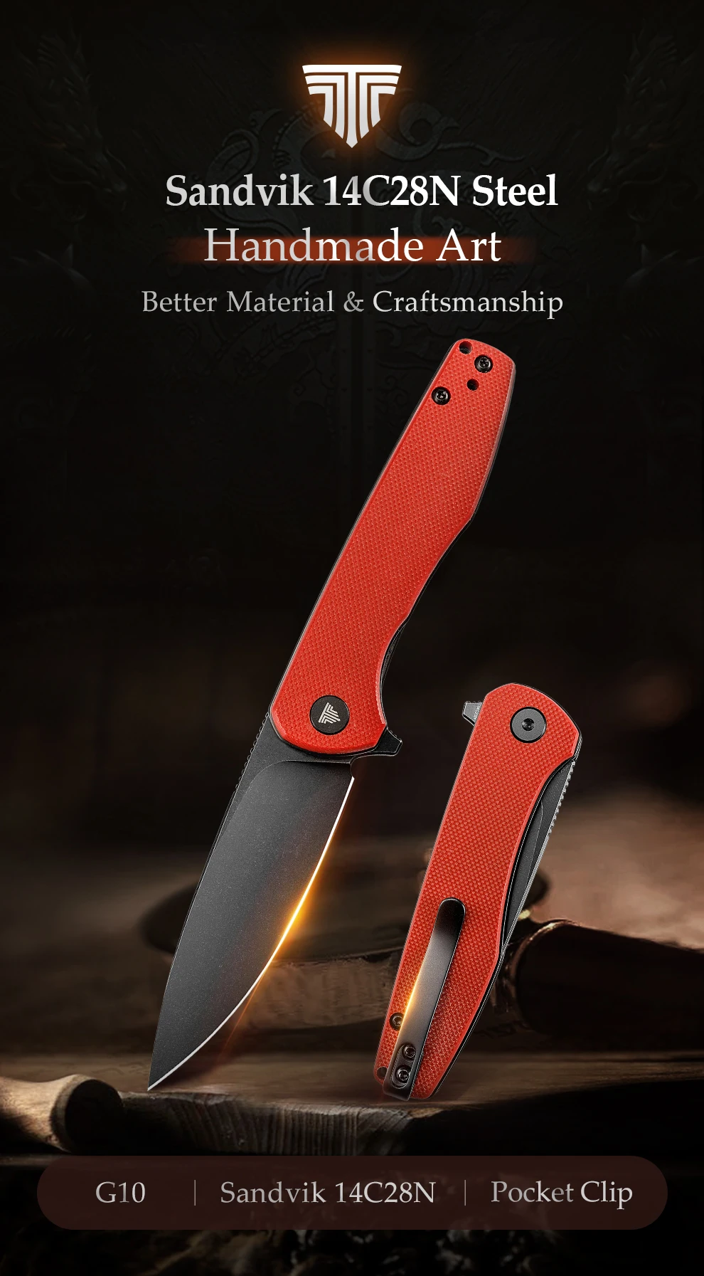 Cuchillo de bolsillo TRIVISA Hummingbird con clip