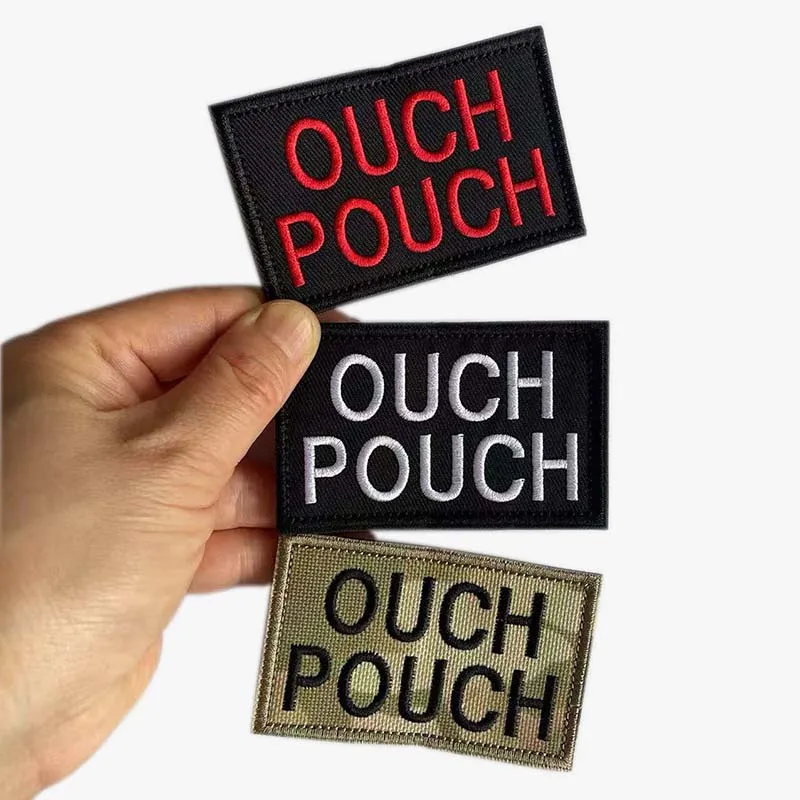 Ouch Parche bordado táctico con gancho y bucle, insignia divertida - imagen 3