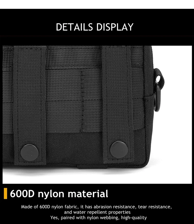 Bolsa táctica MOLLE modular EDC cortada con láser, cintura exteriores - imagen 2