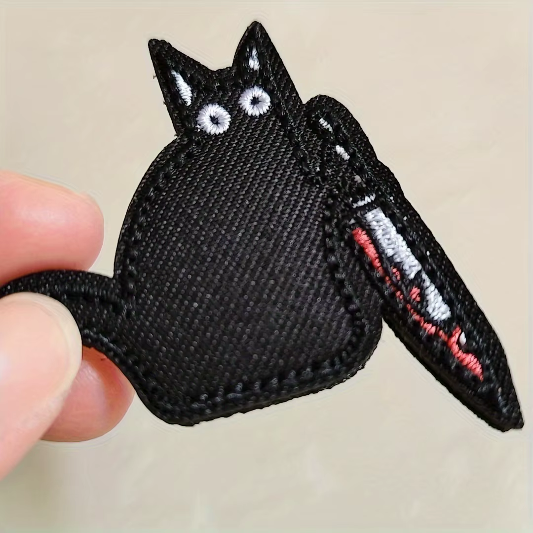 Scaredy Parche táctico bordado con Velcro para mochila gato negro - imagen 2
