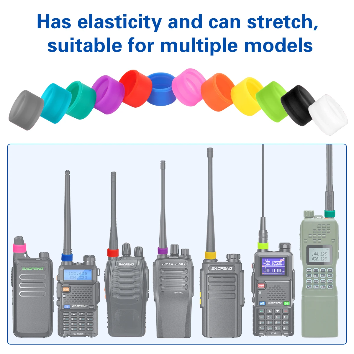 ABBREE Antenas multicolor para Walkie Talkie VHF UHF de radioafición - imagen 2