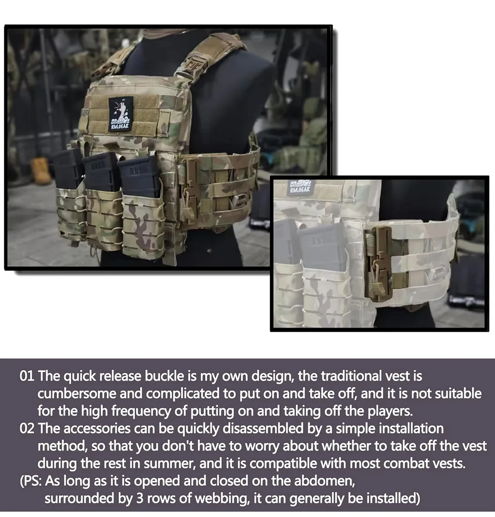 Sistema Molle universal para chalecos tácticos