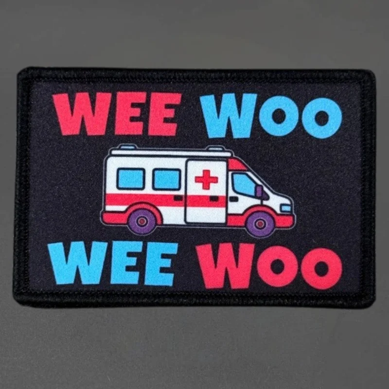 Parche de Ambulancia Wee Woo para imprimir en estilo insignia
