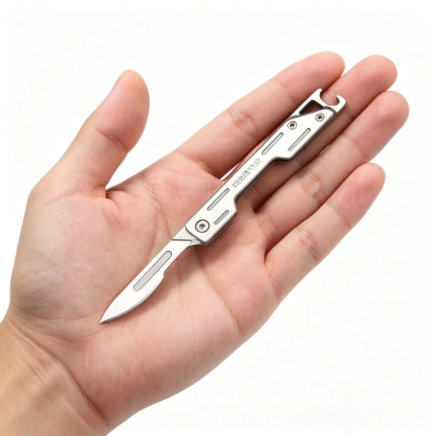 Cuchillo EDC acero inoxidable apertura rápida plegable con abrebotellas - imagen 4