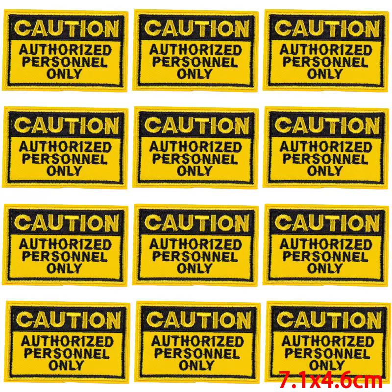 Parche militar bordado advertencia fusible ripstop para planchar