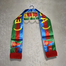 Bufanda fútbol bandera Eritrea satén con borlas por ambos lados