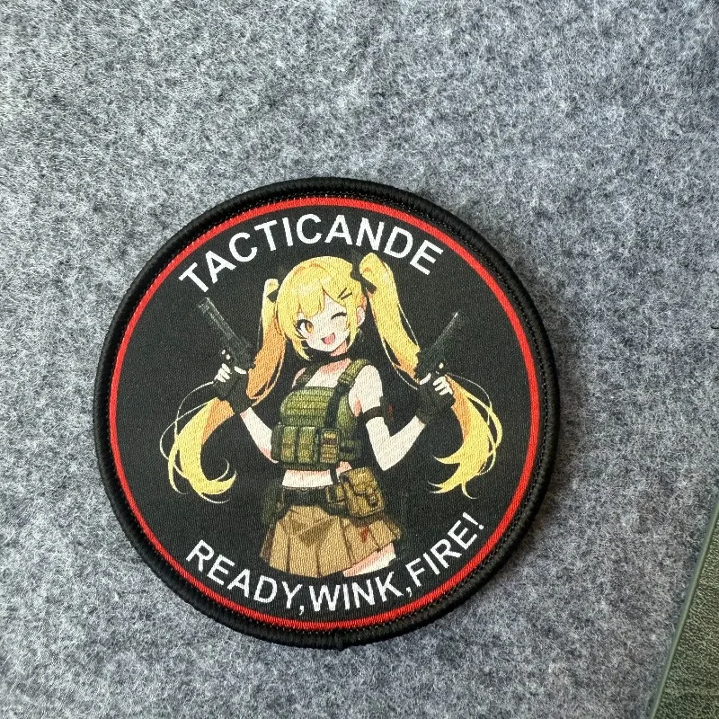 Parche táctico anime con velcro, chica rubia de dos colas mochila - imagen 3
