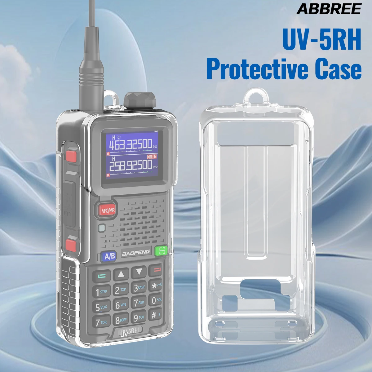 ABBREE Funda para walkie talkie Baofeng UV-5RH TPU impermeable