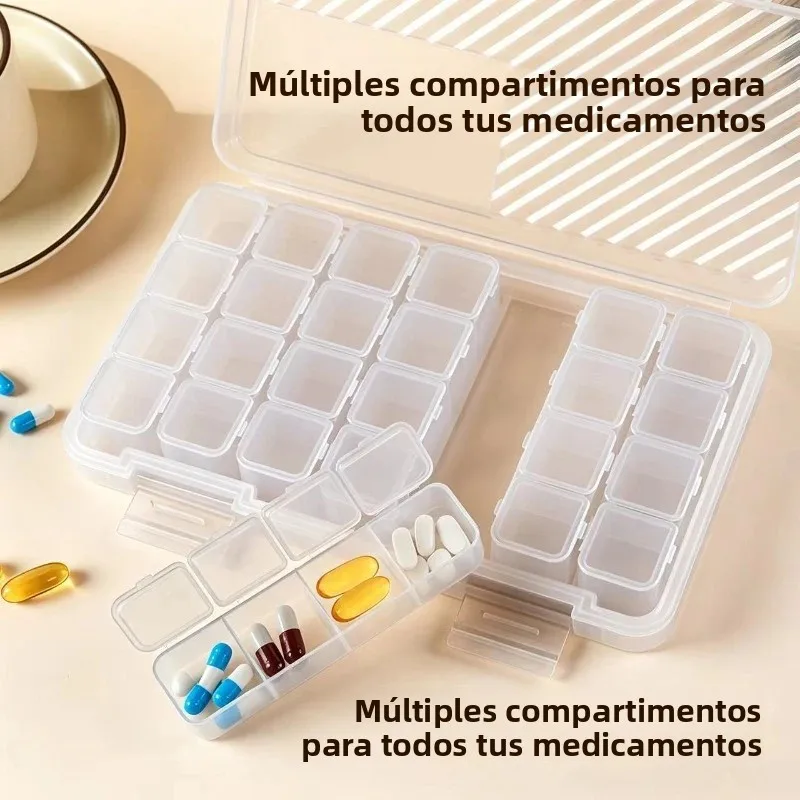 Pastillero portátil con compartimentos para medicamentos - imagen 3