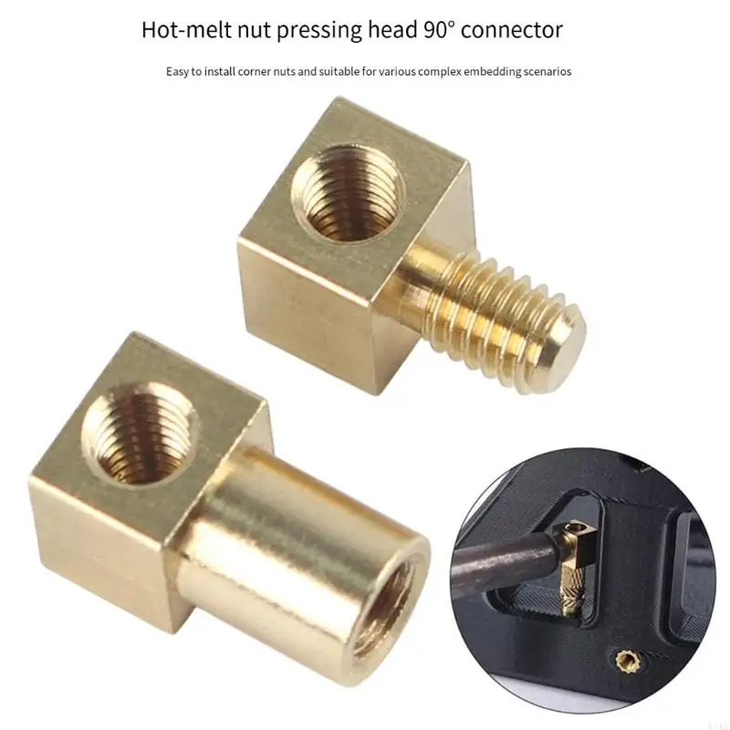 Conector ángulo recto termofusible metálico para impresora 3D - imagen 3