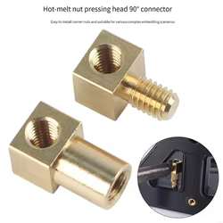 Conector ángulo recto termofusible metálico para impresora 3D