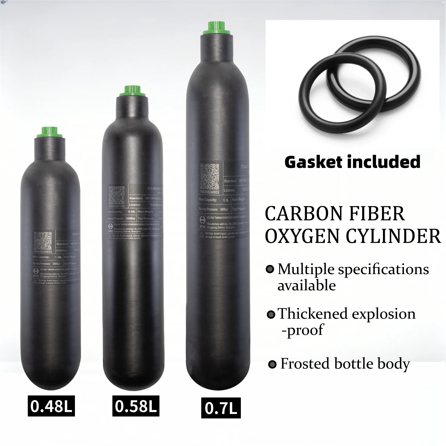 Botella de buceo HPA fibra carbono mate alta presión compacta - imagen 2