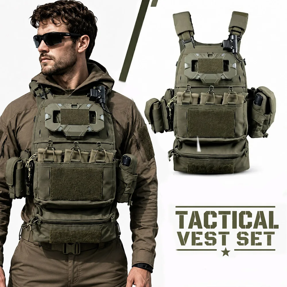 Chaleco táctico modular MOLLE con bolsillos – Ideal airsoft y caza - imagen 3