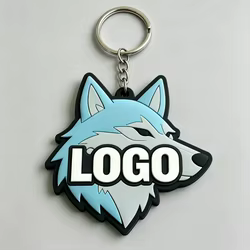 Llavero de PVC con forma de animal, personalizado de goma