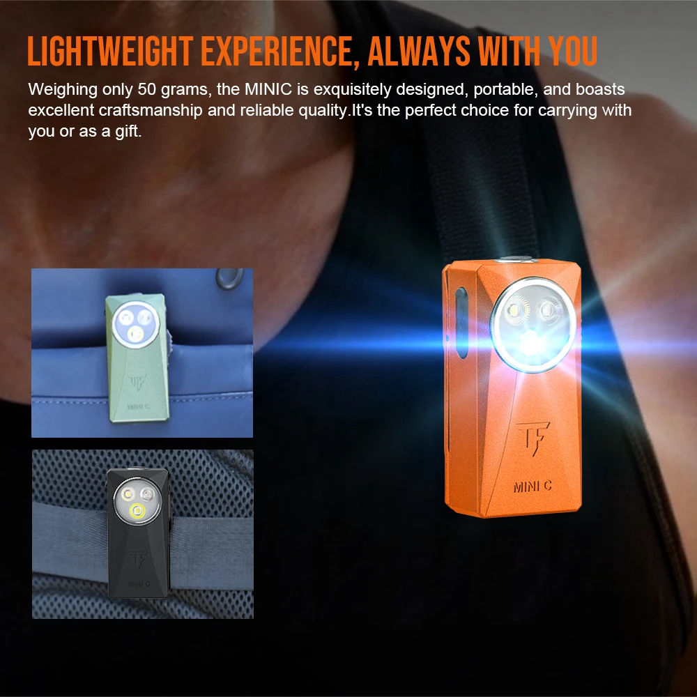 Trustfire MINIC linterna recargable USB táctica de bolsillo con clip - imagen 4