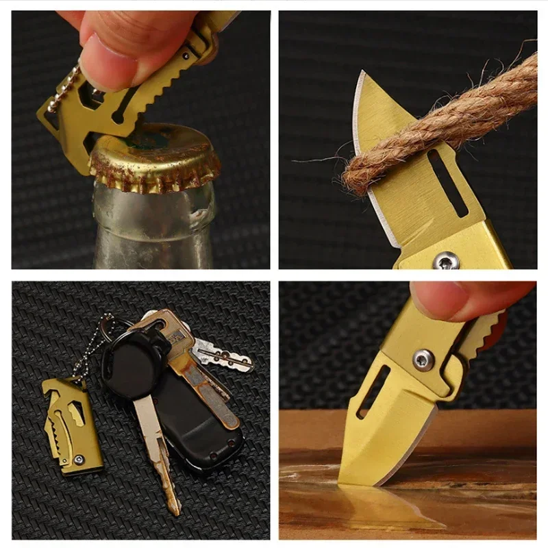 Cuchillo plegable exterior de acero D2 con abridor de botellas - imagen 4