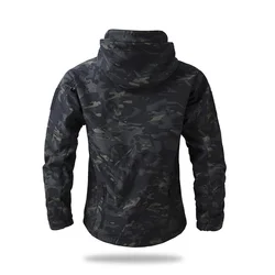 Chaqueta táctica con concha suave capucha impermeable cortaviento