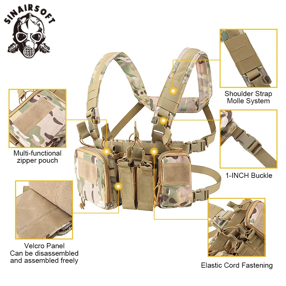 SINAIRSOFT CS Match Wargame TCM Chaleco táctico Airsoft MOLLE 500D