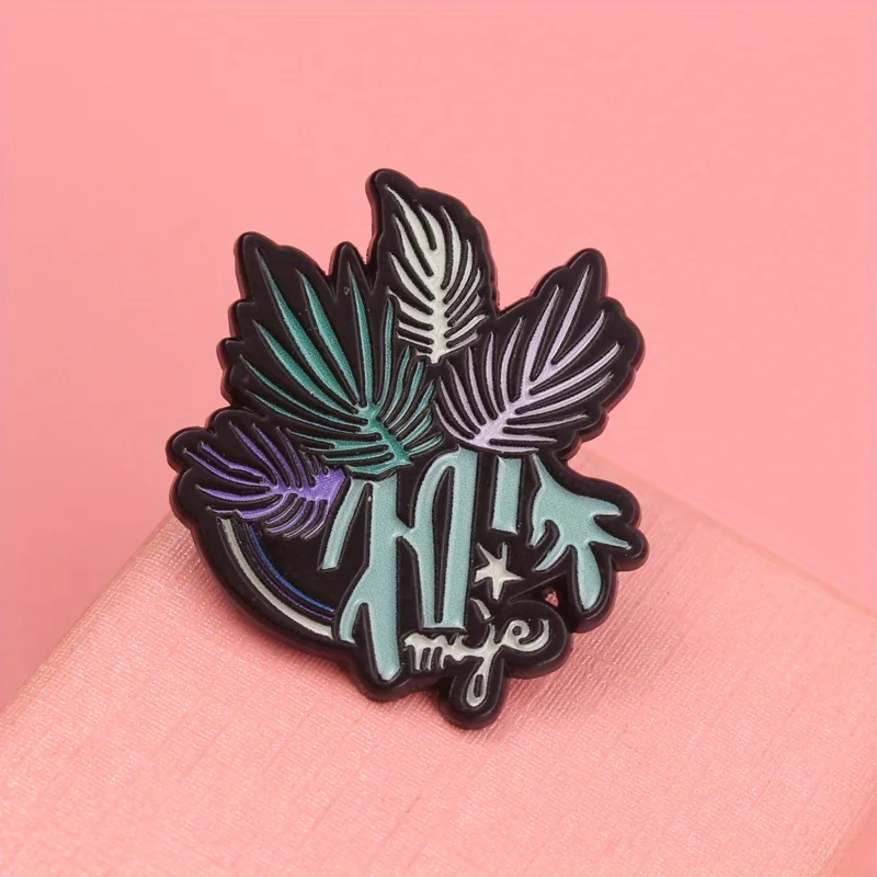 Reverie pin esmaltado botánico de hojas degradadas - imagen 3