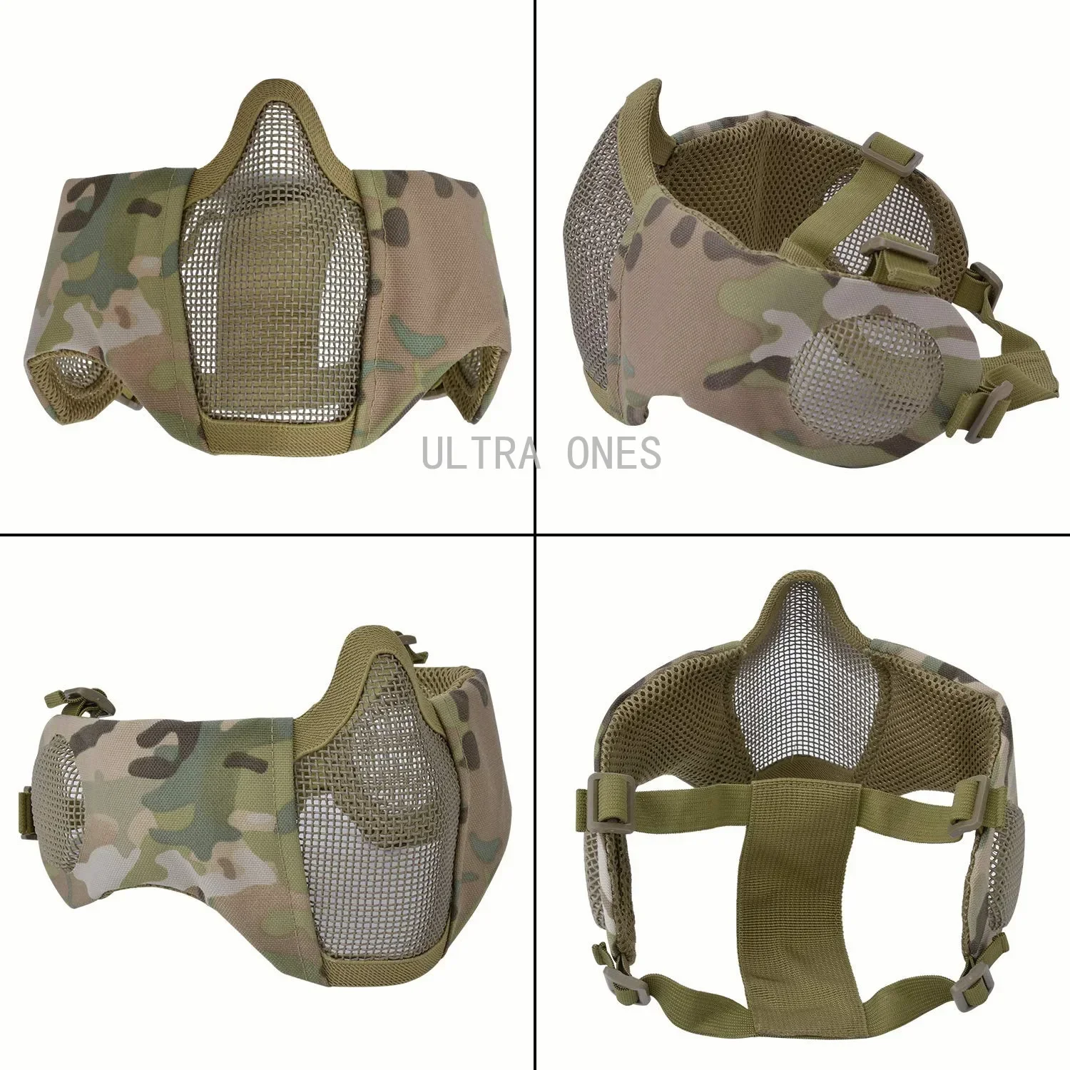 Máscara táctica Airsoft con gafas y protección auditiva – Media cara - imagen 3