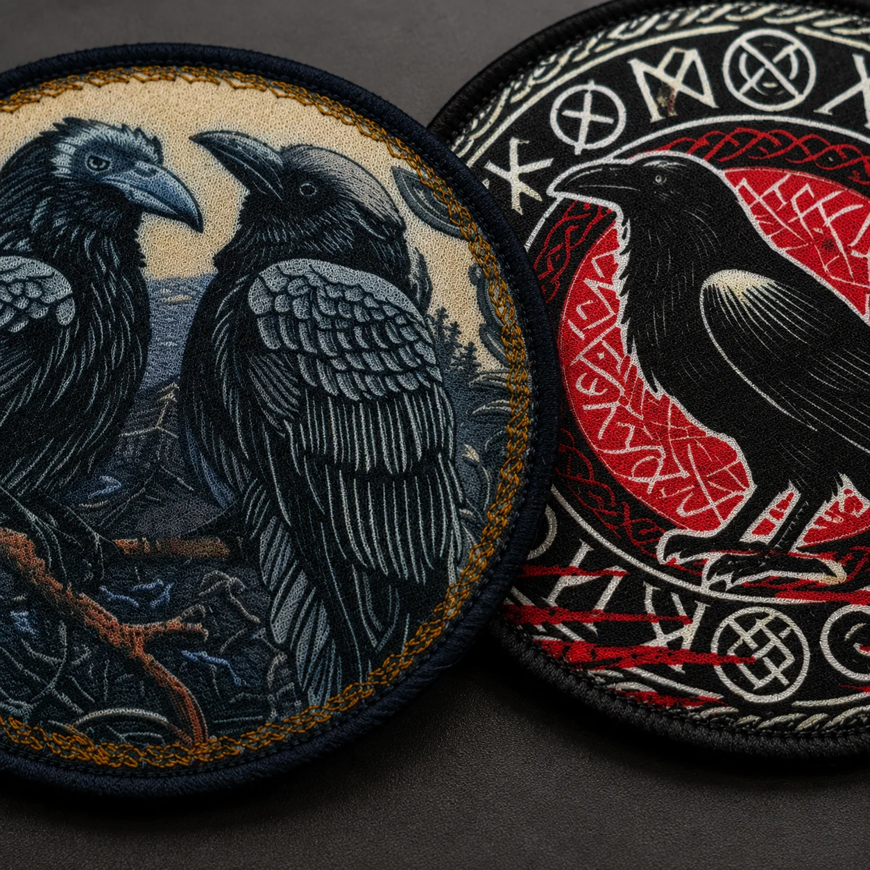 Parche táctico Cuervo Vikingo con runas nórdicas de velcro - imagen 4