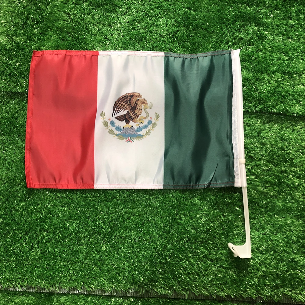 Bandera de México para coche con mástil – Pabellón exterior ondeante - imagen 4