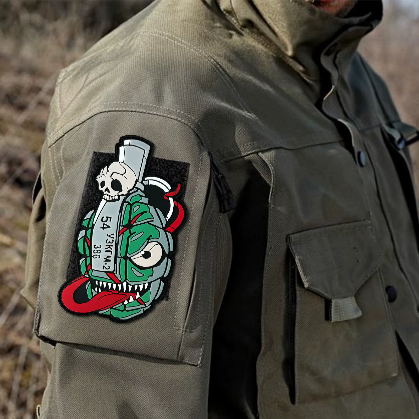Parche táctico Granada - Insignia Airsoft con gancho y bucle PVC - imagen 2