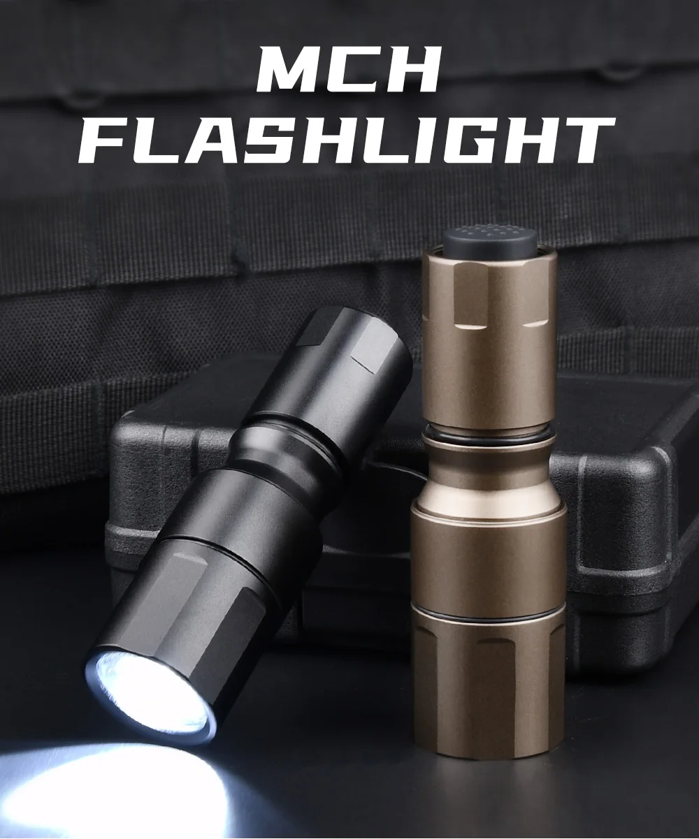 Vista frontal de la linterna Micro MCH en color negro