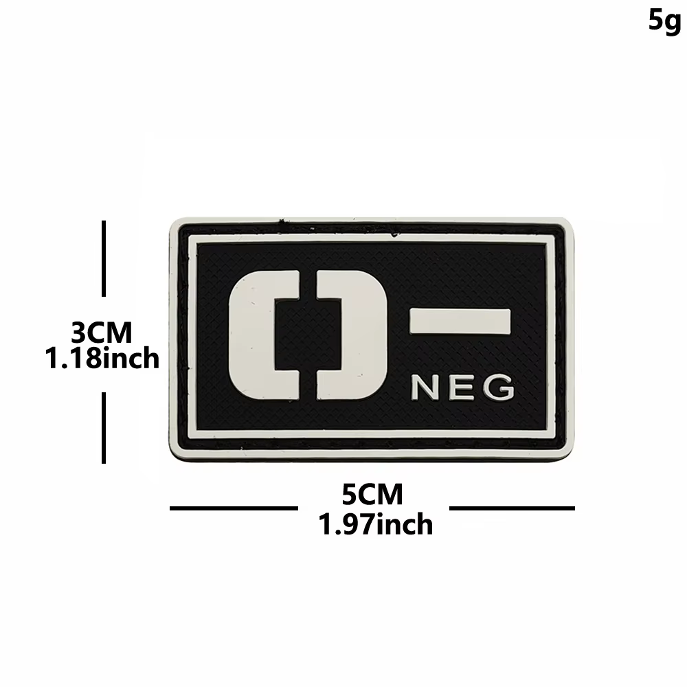 Parche identificación emergencia sangre adhesivo para mochila