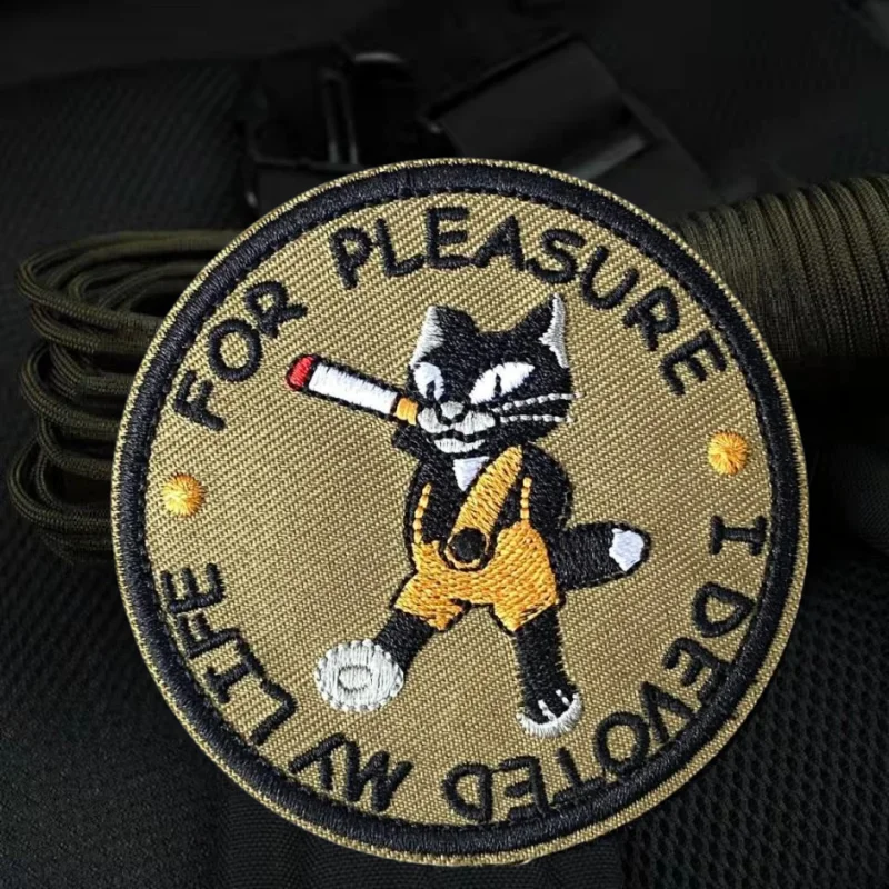 Parche bordado gato – Insignia táctica adhesiva para brazalete o mochila - imagen 3