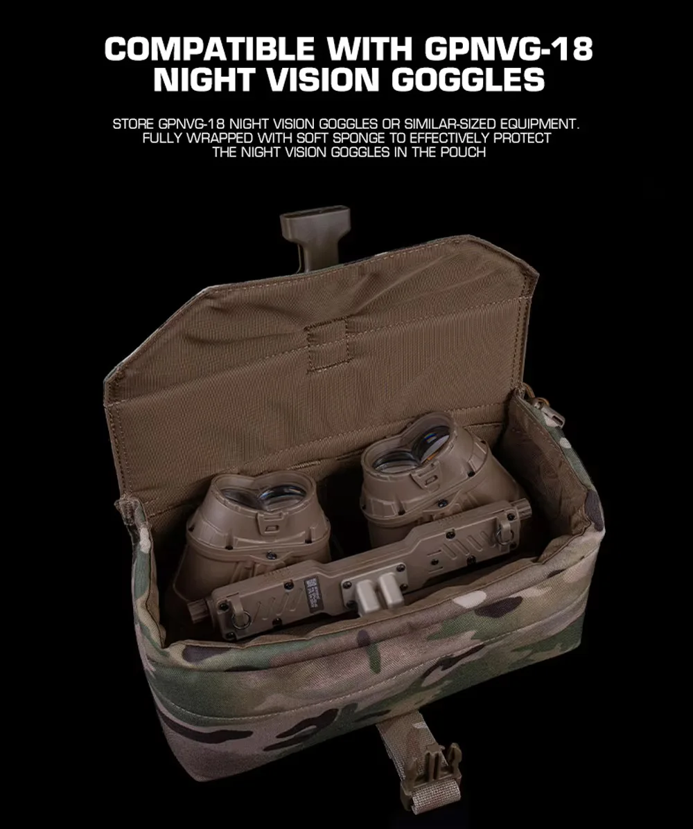 Bolsa táctica MOLLE para gafas NVG, protección y esponja antiimpacto - imagen 4