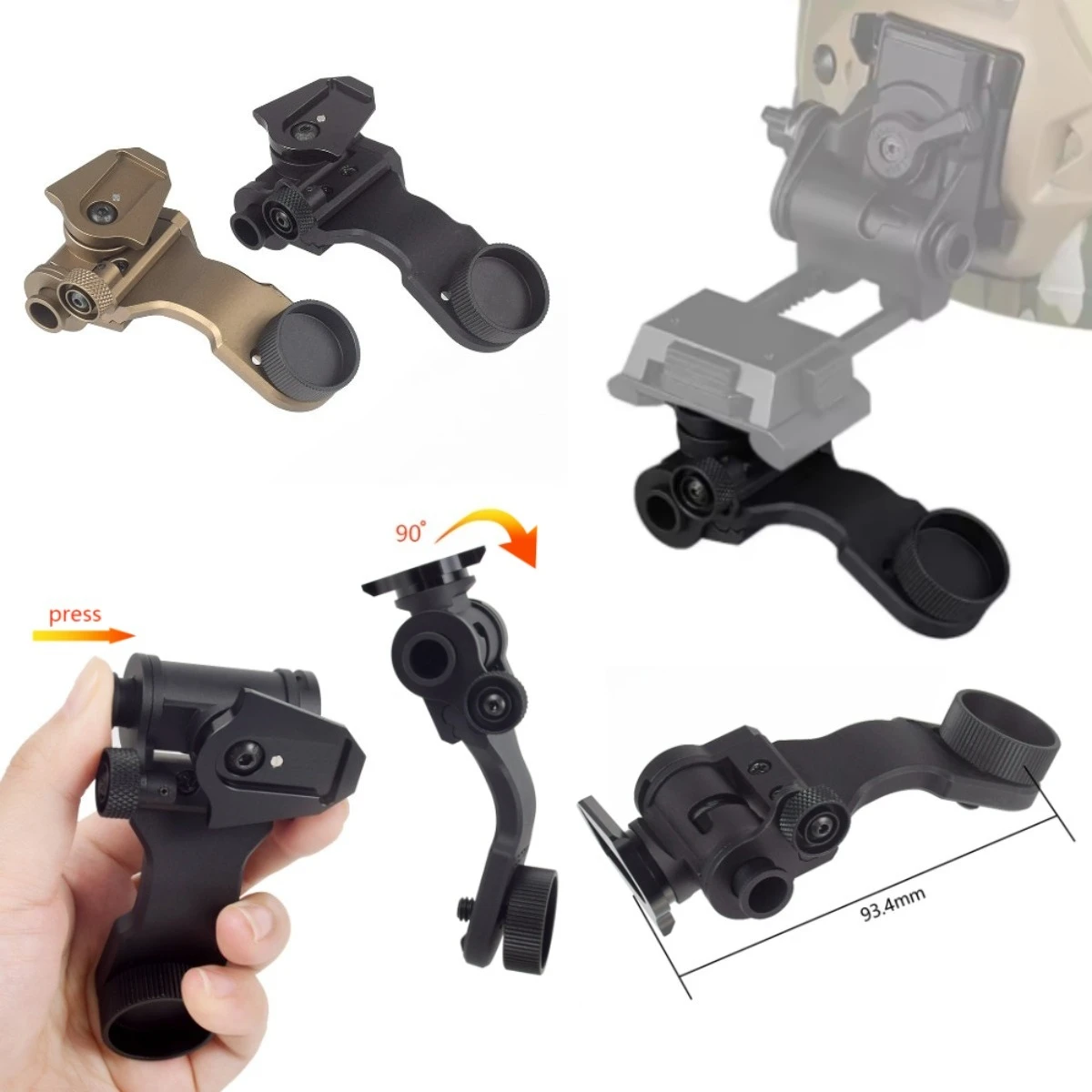 Soporte Metálico J para Casco Táctico, Adaptador PVS-14 L4G24 - imagen 2